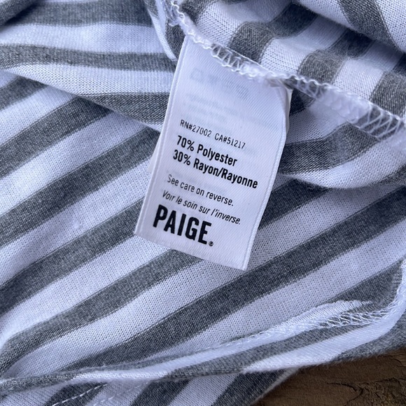 PAIGE Lynnae gray and white striped t-shirt - Picture 5 of 7